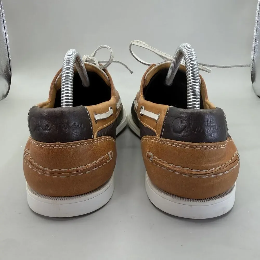 Cole Haan NikeAir Boat Shoes Mens Size 9 Brown Tan White Casual Leather C06340